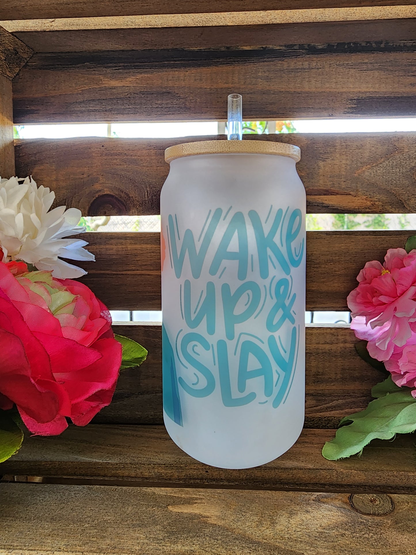 Wake up and Slay 16oz Beercan Glass Tumbler